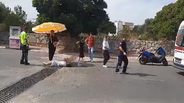 Ters Şeride Geçen Motosiklet Yayaya Çarpıp Yaraladı