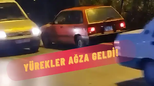 Ters yöne giren araç korku dolu anlar yaşattı