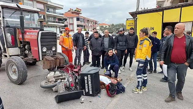 Traktöre Çarpan Motosikletli Kurye Yaralandı