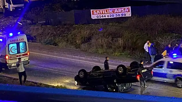 Turgutreis girişinde korkutan kaza araç takla attı