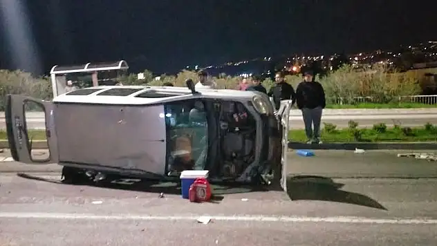 Virajı Alamayıp Yan Yattı