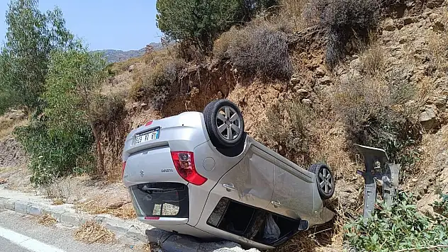 Virajı Alamayıp Şarampole Uçtu, 2 Yaralı