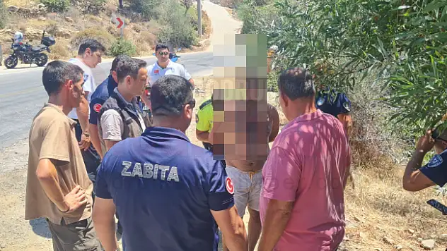 Yangın Çıkartan Şüpheli Denize Atlayıp Kaçmak İsterken Yakalandı