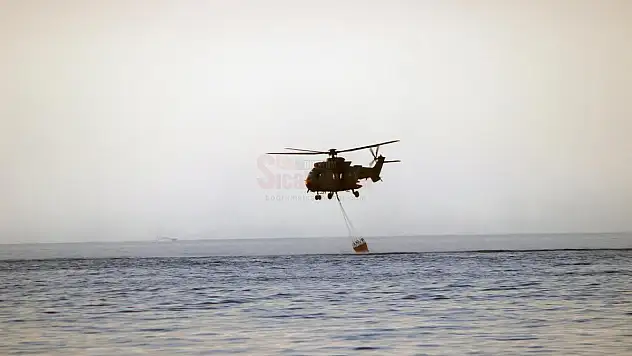 Yangına Sabahın İlk Işıkları İle Havadan Müdahale Başladı