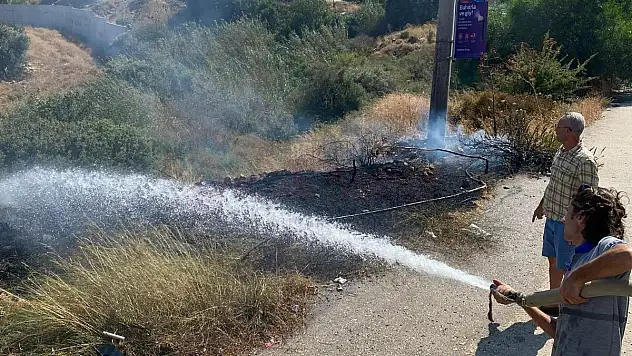 Yangını Fark Edip Söndürdüler
