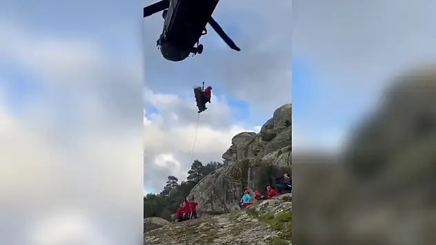 Yaralanan vatandaş helikopterle kurtarıldı