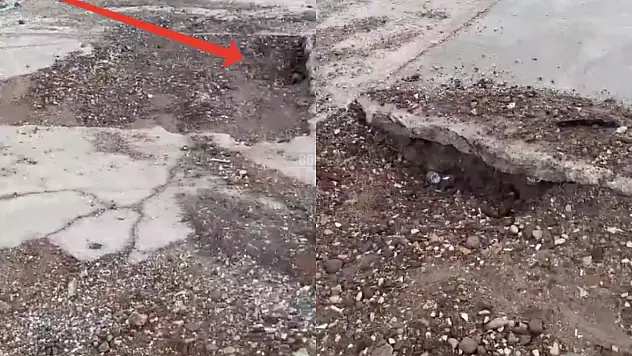 Yoldaki Derin Çukur Tehlike Saçıyor