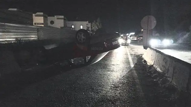 Yoldan Çıkan Araç Ters Şekilde Durabildi