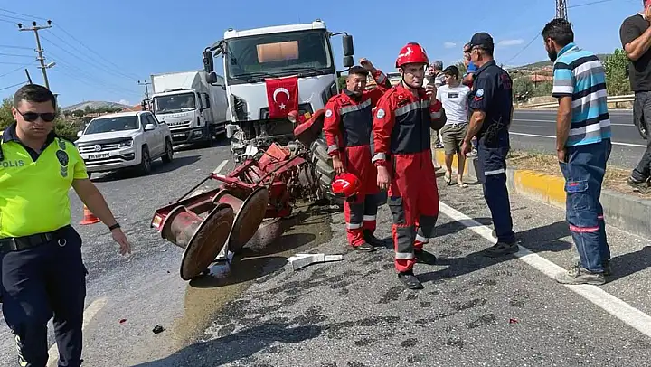 Beton Mikseri ile Traktör Çarpıştı: 1 Yaralı