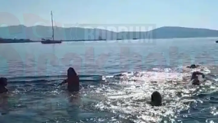 Bodrum'da Gelenekselleşen Denize Girme Etkinliğini Gerçekleştirdiler