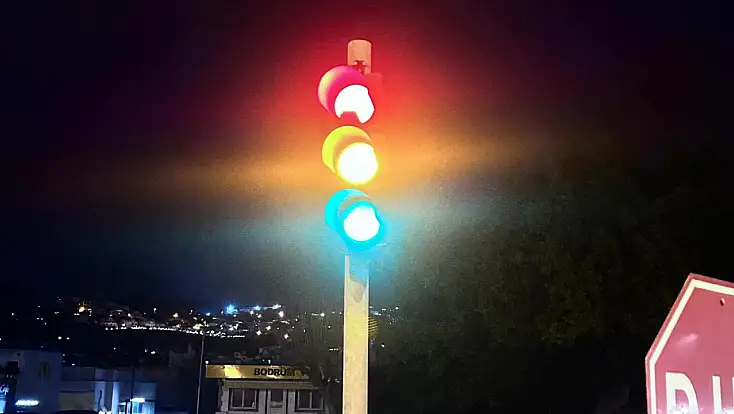 Bodrum’da kavşakta ışık karmaşası