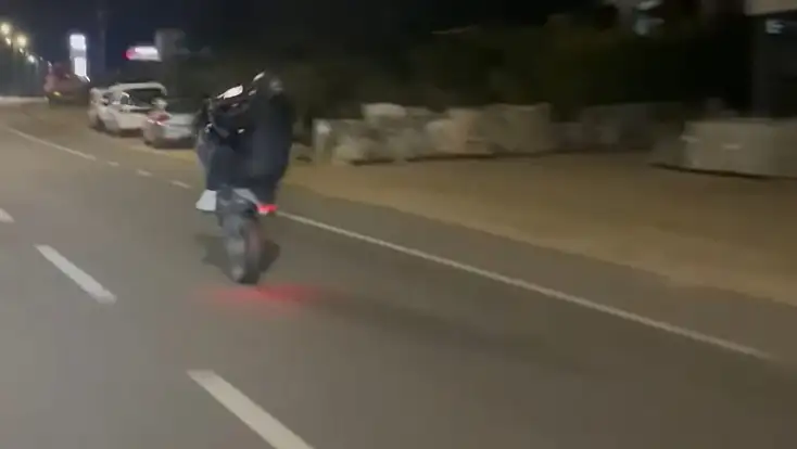 Bodrum’da tek tekerle tehlikeli şov