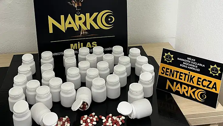 Milas Emniyeti’nden nokta operasyon: 814 adet sentetik ecza ele geçirildi