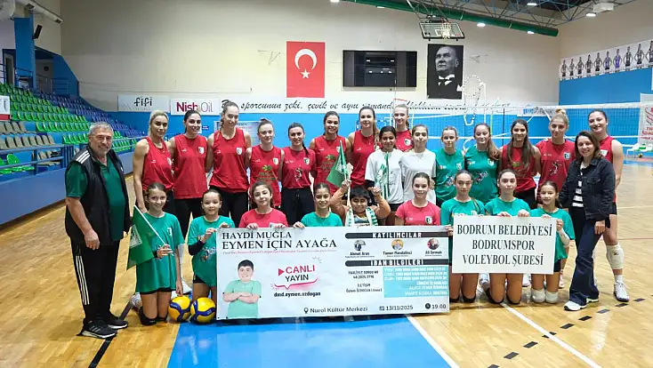Voleybolcular Eymen için sahada