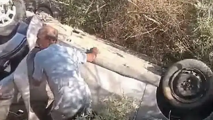 Araç şarampole yuvarlandı: 1 yaralı