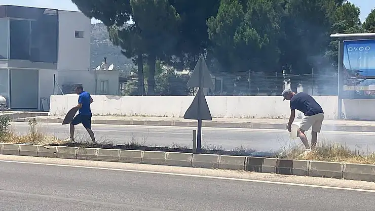 Araçtan Atılan İzmarit Yangına Sebep Oldu
