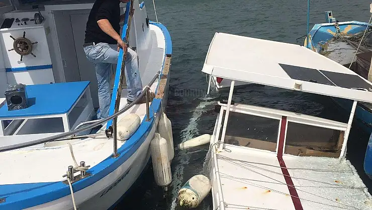 BİTEZ'DE FIRTINADAN ETKİLENEN BİR TEKNE BATTI