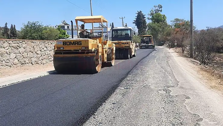 Bodrum Turgutreis'te Sıcak Asfalt Çalışması Başladı