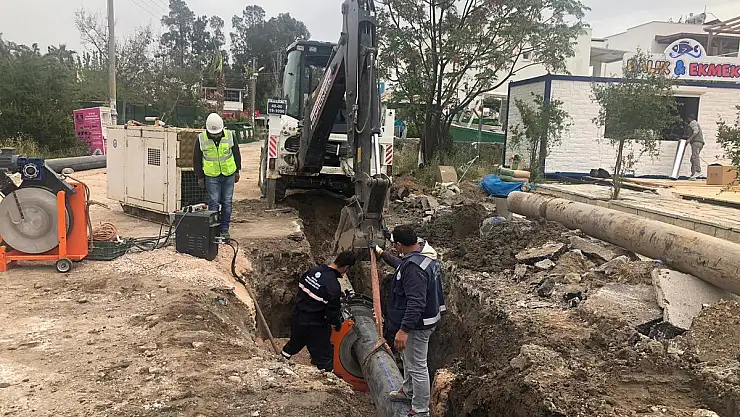 Bodrum Türkbükü'nde Kanalizasyon Hattı Yenileniyor
