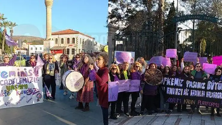 Bodrum ve Turgutreis'te Kadınlardan 8 Mart Yürüyüşü