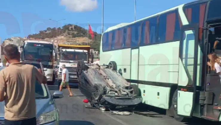 Bodrum'da 4 Aracın Karıştığı Kazada 1 Kişi Yaralandı