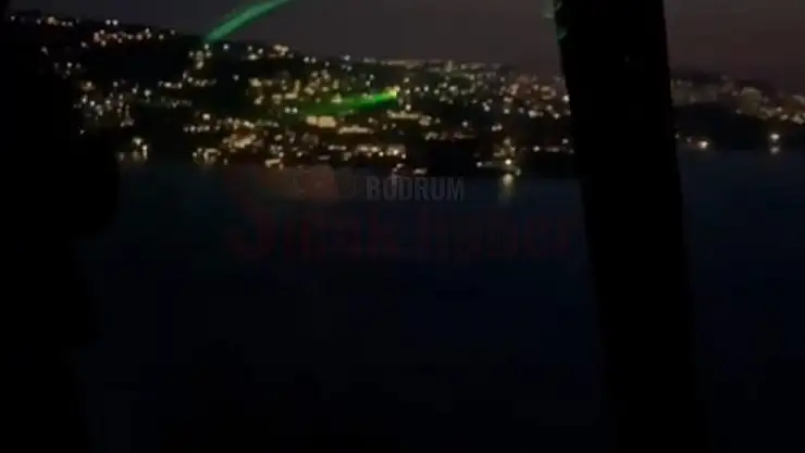 Bodrum'da Helikoptere Lazer Tuttular