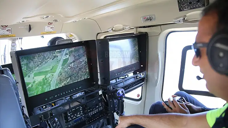 Bodrum'da helikopterli trafik denetimi havadan görüntüledi