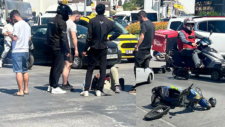 Bodrum'da Kavşakta Kaza: Otomobil ile Motosiklet Çarpıştı, 1 Kişi Yaralandı
