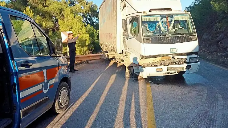 Bodrum'da Önüne Domuz Çıkan Kamyon Kaza Yaptı
