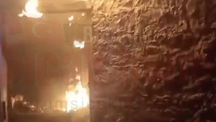 Dikkatli Güvenlik Görevlisi Yangının Büyümesini Önledi