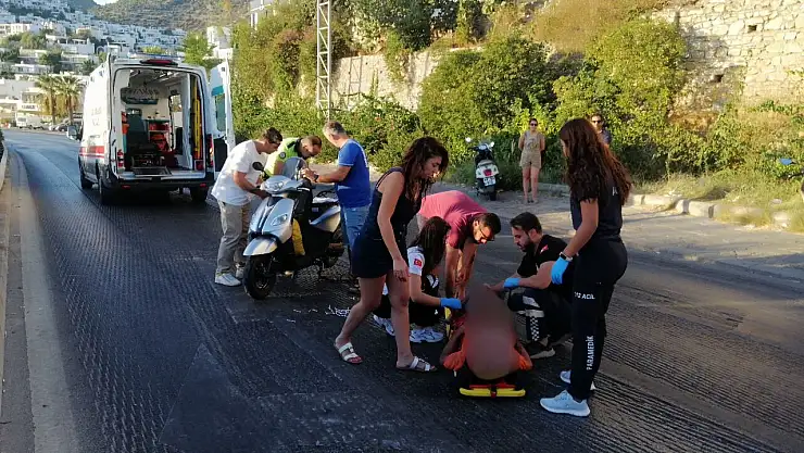 Direksiyon hakimiyetini kaybeden motosikletli yaralandı !
