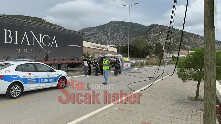 İnternet kablolarına Takılan Tır Korku Dolu Anlar Yaşattı