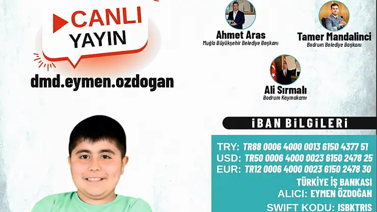 Eymen için düzenlenen yardım gecesinde Bodrum tek yürek oluyor