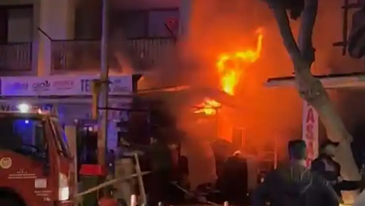 Gölköy'de nalbur dükkanında korkutan yangın