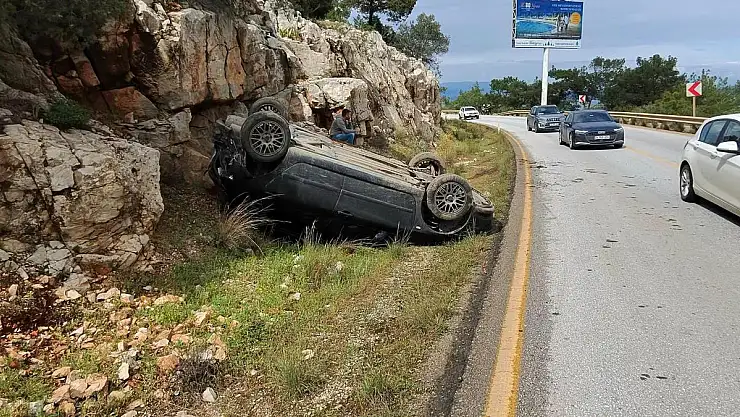 Torba'da Korkutan Kaza: Araç Ters Döndü