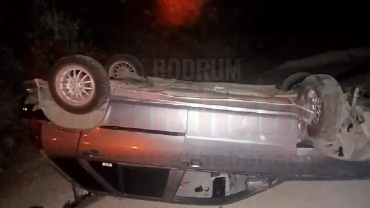 İçmeler Yolunda Takla Atan Araçta 1 Kişi Yaralandı