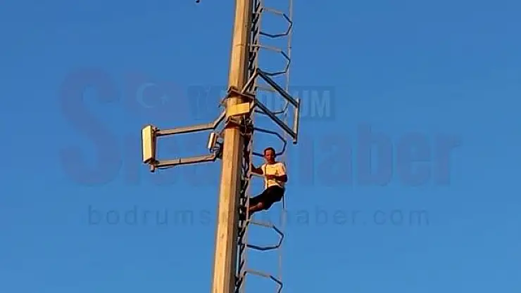 İntihar Etmek İçin 50 metre Yükseklikteki Baz İstasyonuna Çıktı
