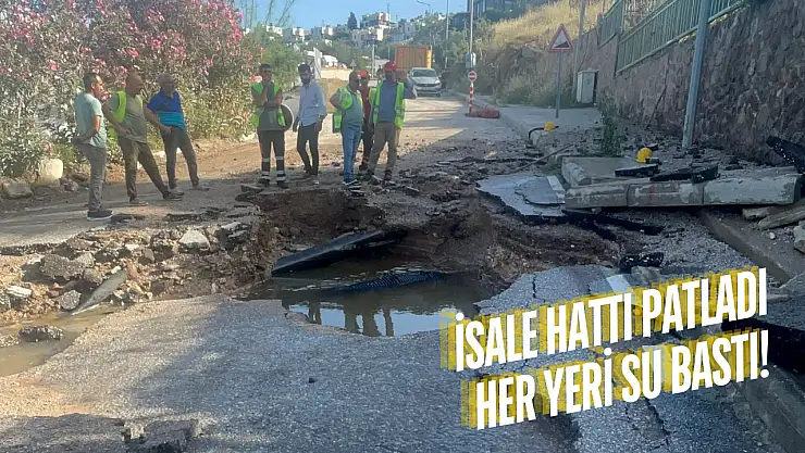 İsale hattı patladı, evler ve araçlar zarar gördü