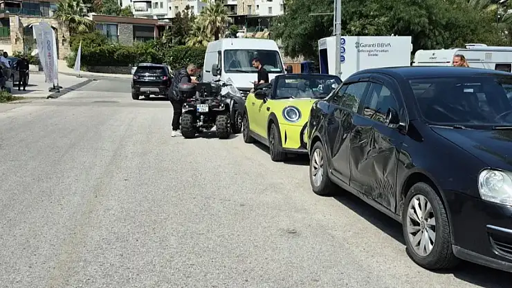 Kiralık ATV İki Otomobile Çarptı, Sürücü Olay Yerinden Kaçtı