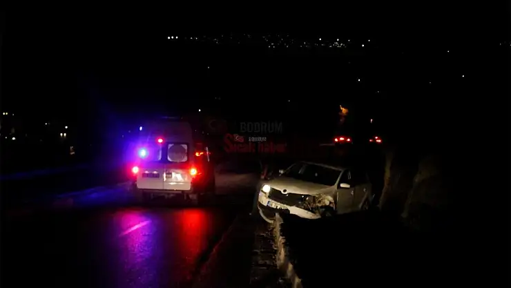 Kontrolü Kaybeden Araç Kayalığa Vurup Durabildi 1 Kişi Yaralandı