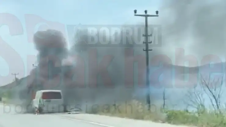 Minibüs Yangını Tarlalara Sıçradı