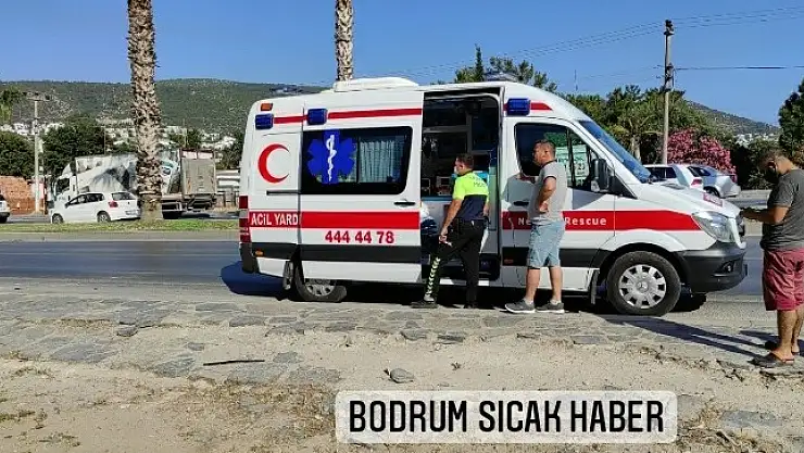 Motor sürücüsü dengesini kaybederek düştü