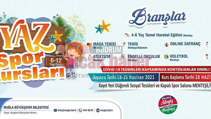 Muğla Büyükşehir'in Yaz Spor Kursları Başlıyor