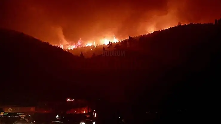 Mumculur'da yangın söndürme çalışmaları devam ediyor