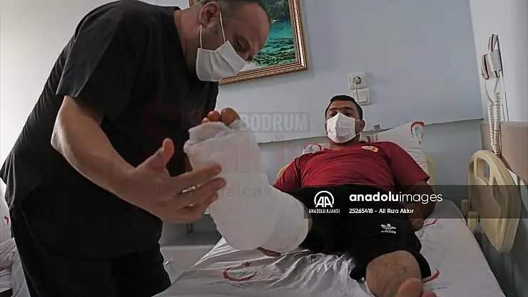 Orman yangınına müdahale ederken ayak bileği kırılan Azerbaycanlı itfaiyeci ameliyat edildi