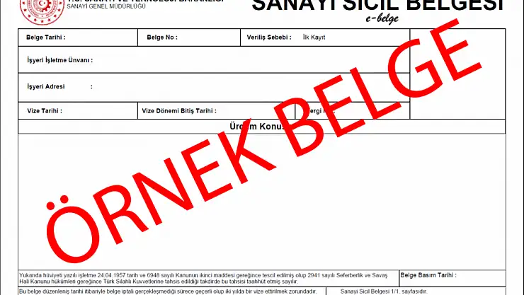 Sanayi Sicil İşlemleri Artık e-Devlet Üzerinden Yapılacak