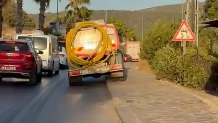 Su tankeri trafiği tehlikeye attı !