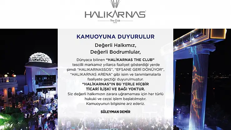 Süleyman Demir'den Halikarnas Açıklaması Geldi