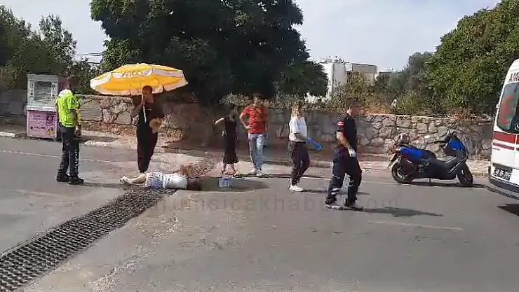 Ters Şeride Geçen Motosiklet Yayaya Çarpıp Yaraladı