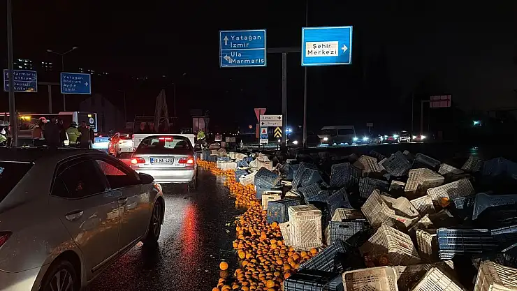 Tırdaki Tonlarca Narenciye Yola Savruldu